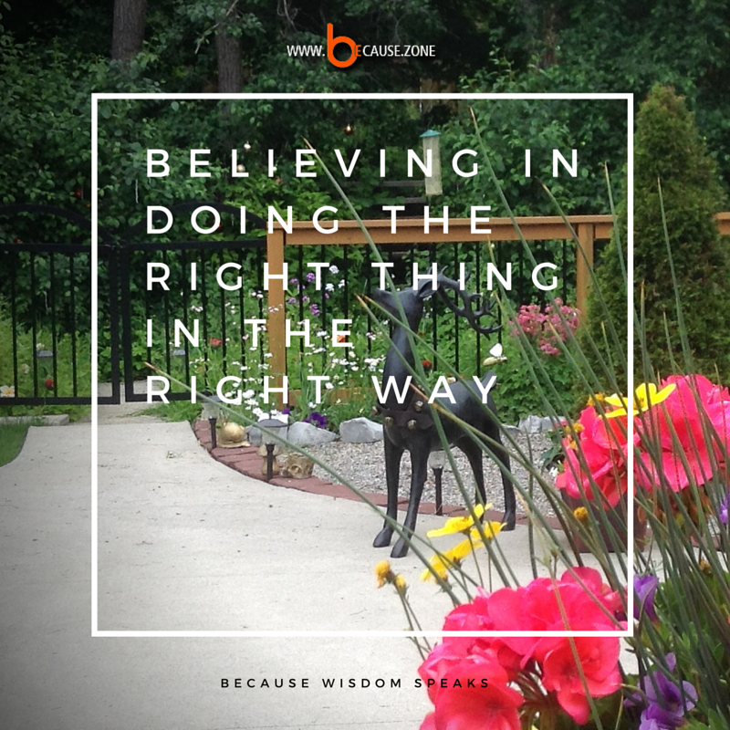 Believing in doing the right thing @ www.because.zone